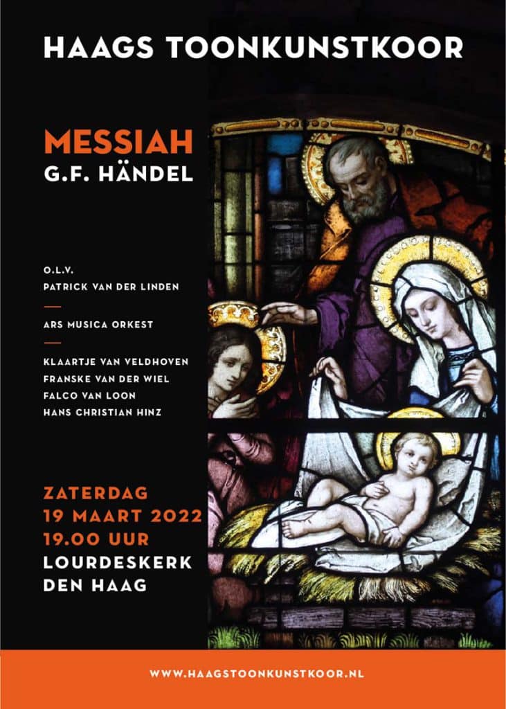 concertposter van Messiah van Händel van het Haags Toonkunstkoor