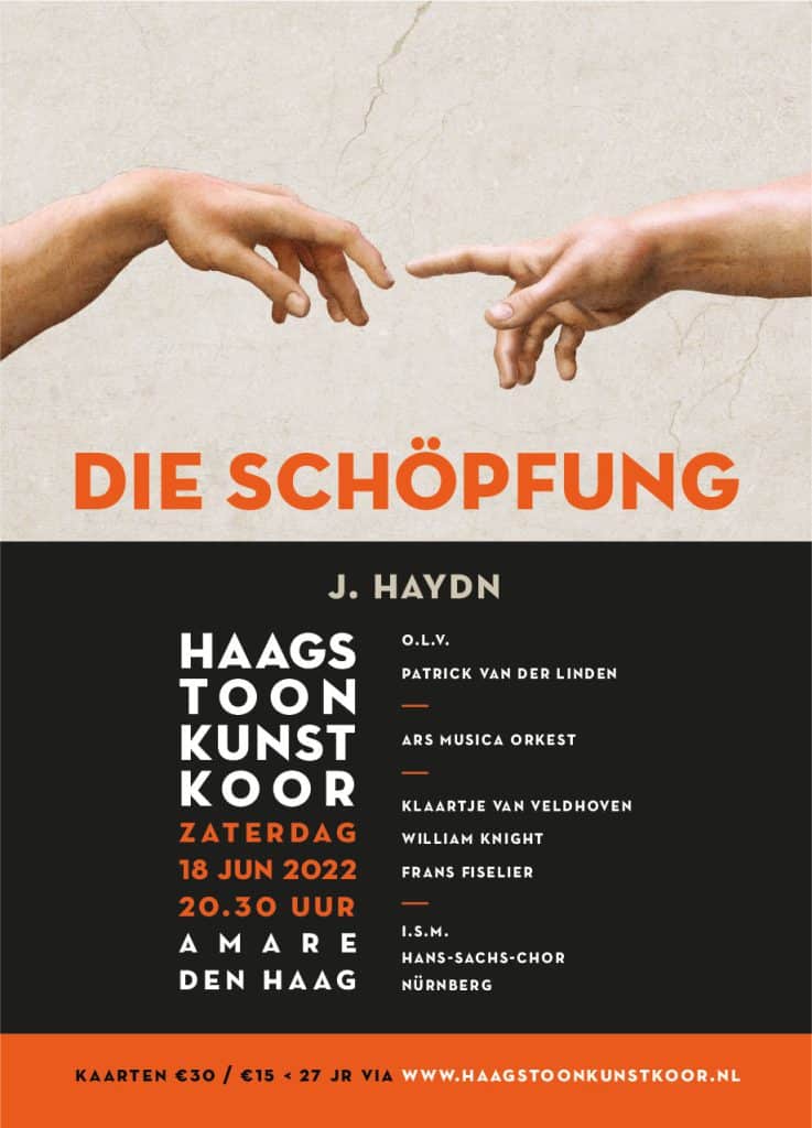 concertposter van Die Schöpfung van het Haags Toonkunstkoor