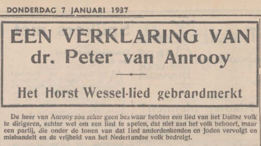 Advertentie Peter van Anrooy